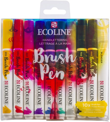 Brushpen Talens Ecoline set á 10 stuks handlettering-3