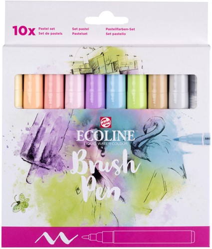 Brushpen Talens Ecoline set á 10 stuks pastel-3