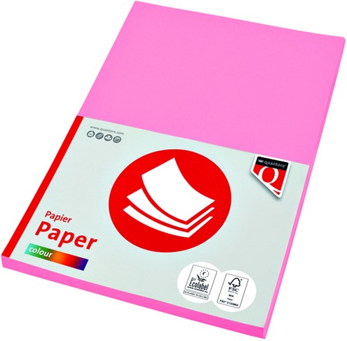 Kopieerpapier Quantore Colour A4 160gr roze 50 vel