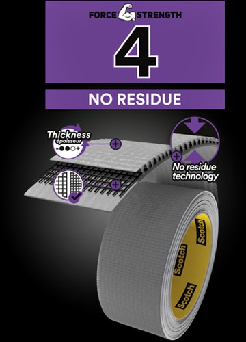 Duct tape Scotch Extremium no residue 18.2mx48mm grijs-2