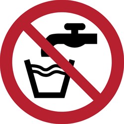 Pictogram bordje Djois Geen drinkwater Ø100mm rood