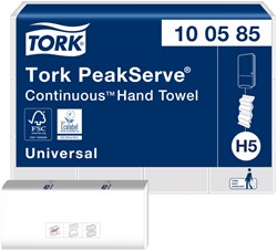 Handdoek Tork H5 PeakServe Universal 1-laags 201x225mm 12x410 vel wit 100585