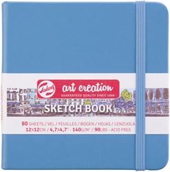 Schetsboek Talens Art Creation 80 witte vellen 140gr 120x120mm blauw