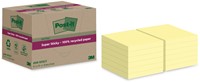 Memoblok Post-it Super Sticky 654 RSS12CY recycled 76x76mm canary yellow 12 stuks