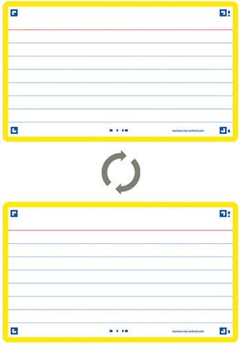 Flashcard Oxford 2.0 75x125mm 80 vel 250gr lijn geel-3