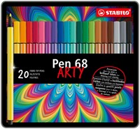 Viltstift STABILO Pen 68/20 Arty medium assorti blik à 20 stuks