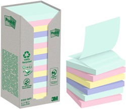 Memoblok 3M Post-it Z-Note R330 76x76mm recycle assorti kleur 16 stuks