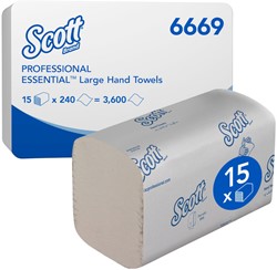 Handdoek Scott Essential i-vouw 1-laags 200x318mm 15x240vel wit 6669