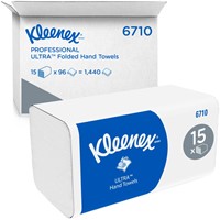 Handdoek Kleenex Ultra i-vouw 3-laags 215x318mm 15x96vel wit 6710