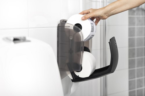 Toiletpapierdispenser Katrin systeemrol duo zwart 77519-3