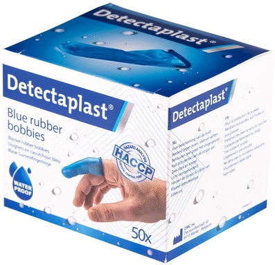 Vingerlingen Detectaplast rubber blauw 50stuks