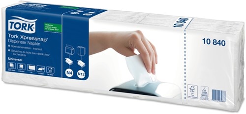 Servetten Tork Xpressnap® N4 Universal 22x33cm 1/4 vouw 1-laags 1125 stuks wit 10840