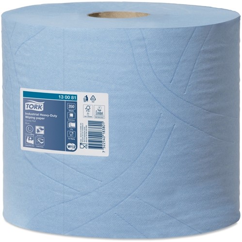 Poetspapier Tork W2 Heavy-Duty Industrial Premium 3-laags 350 vel blauw 130081-2