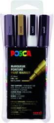 Verfstift Posca PC3M fijn assorti set à 4 stuks