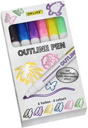 Viltstift Online Outline assorti doos à 6 stuks