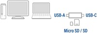 Kaartlezer ACT USB-C/USB-A 3.0-3