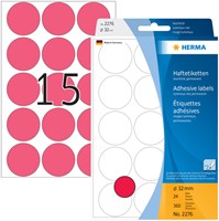 Etiket HERMA 2276 rond 32mm fluor rood 360stuks-3