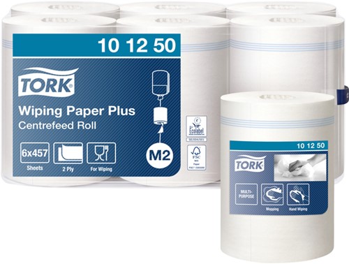 Poetspapier Tork M2 Plus Advanced 2-laags 160m wit 101250