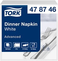 Dinerservet Tork Advanced 1/4 vouw 2-laags 395x390mm 150vel wit 478746