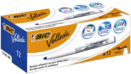 Whiteboardmarker Bic Velleda 1741 rond medium blauw-3