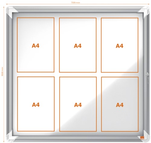 Binnenvitrine Nobo Premium Plus 6x A4 draaideur magnetisch-3