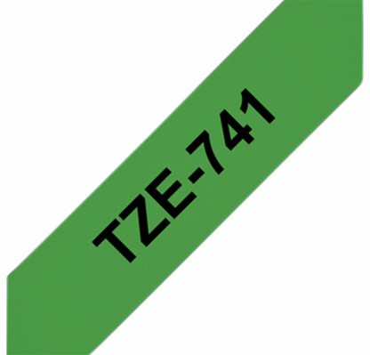 Labeltape Brother P-touch TZe-741 standaard 18mm zwart op groen-3