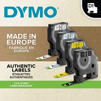 Labeltape Dymo LabelManager D1 polyester 12mm wit op zwart-6