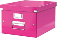 Opbergdoos Leitz Click & Store WOW middel gerecycled karton 281x200x370mm roze