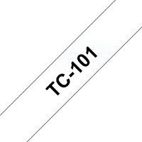 Labeltape Brother P-touch TC-101 standaard 12mm zwart op transparant-2