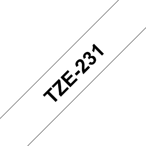 Labeltape Brother P-touch TZe-231 standaard 12mm zwart op wit-1