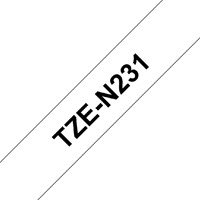 Labeltape Brother P-touch TZe-N231 ongelamineerd 12mm zwart op wit-2