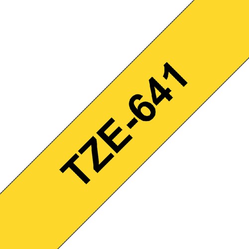 Labeltape Brother P-touch TZe-641 standaard 18mm zwart op geel-1