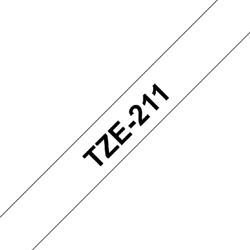 Labeltape Brother P-touch TZe-211 standaard 6mm zwart op wit-1