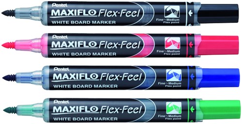 Whiteboardmarker Pentel MWL5SBF Maxiflo rond 1.5-4.5mm zwart-2